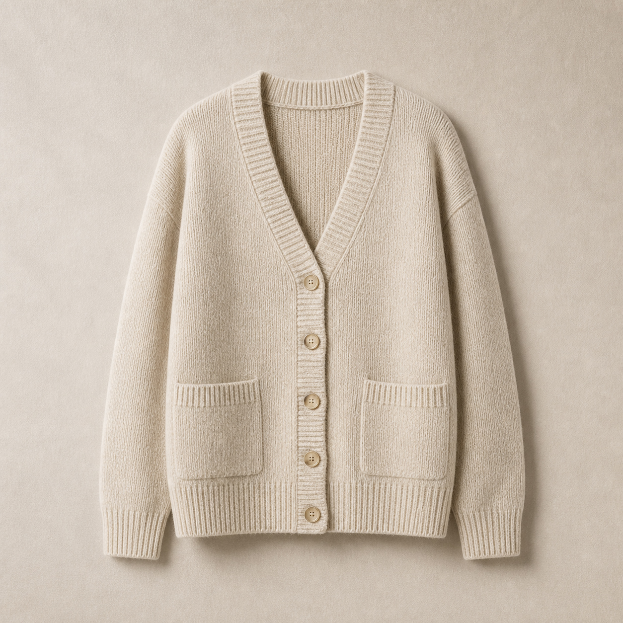 Cardigan in lana · Oatmeal