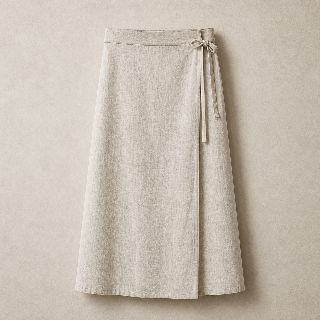 Gonna midi lino · Natural